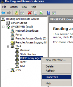 dhcp relay agent properties