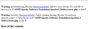 error in php include function