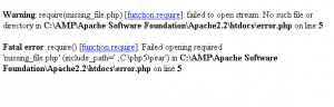 error in php require function