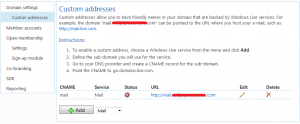 setup windows live custom domains custom addresses