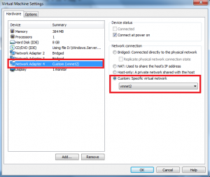 vmware custom network adapter custom adapter displayed