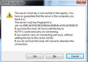 putty ssh alert
