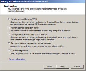 rras custom configuration