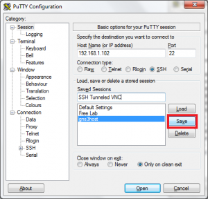 vnc ssh tunnel putty