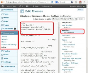 wordpress edit themes