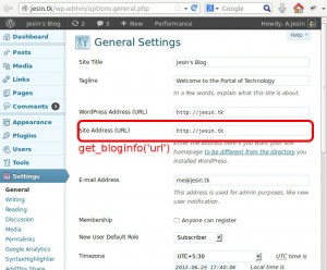 wordpress get_bloginfo url