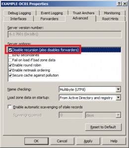 disable dns recursion