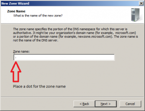 dns zone name root