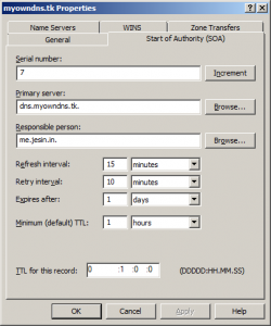 dns zone soa record