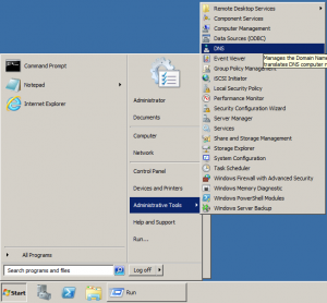start menu dns management